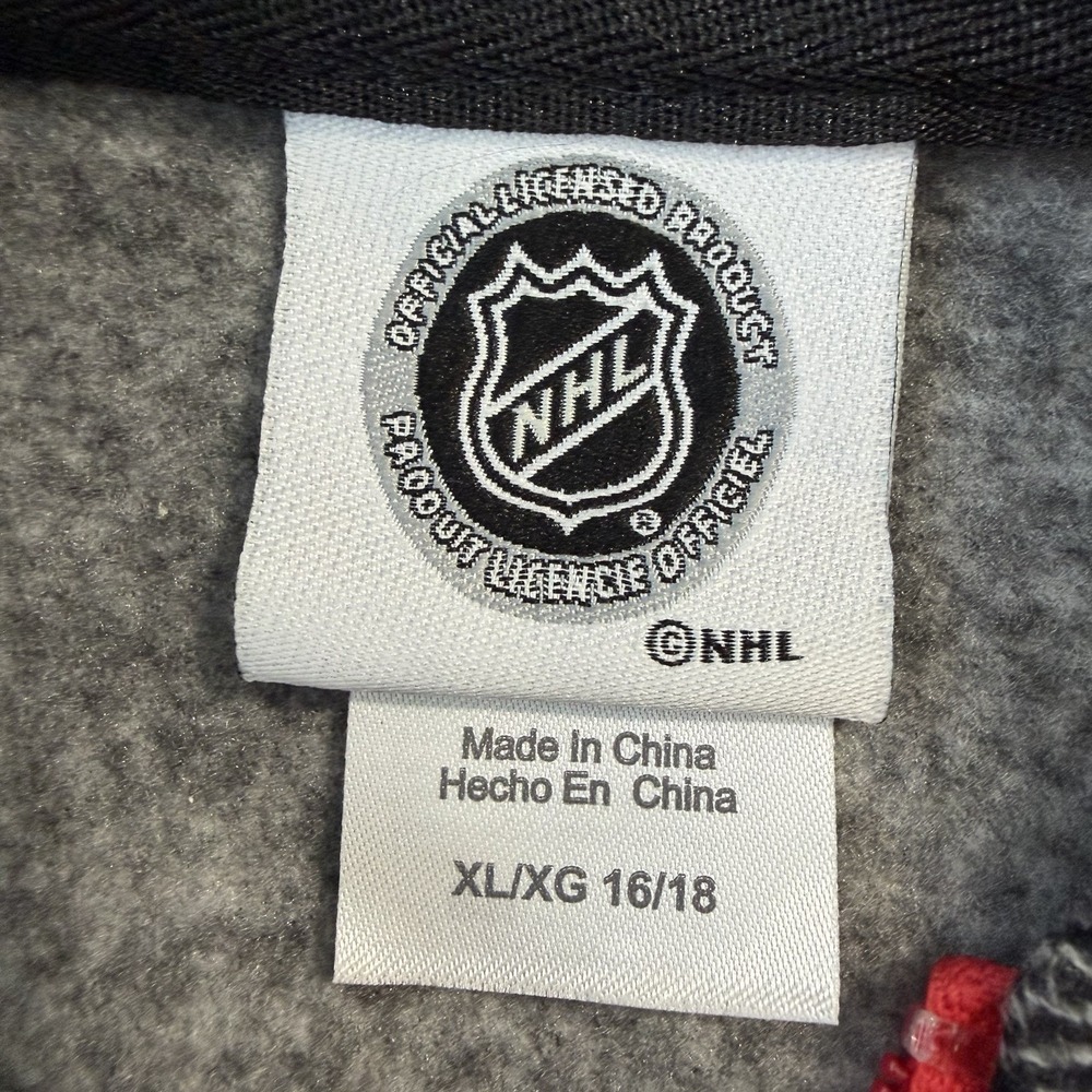 Chicago Blackhawks Men's 1/4 Zip Pullover Fleece Herringbone Gray Size XL - Picture 6 of 8